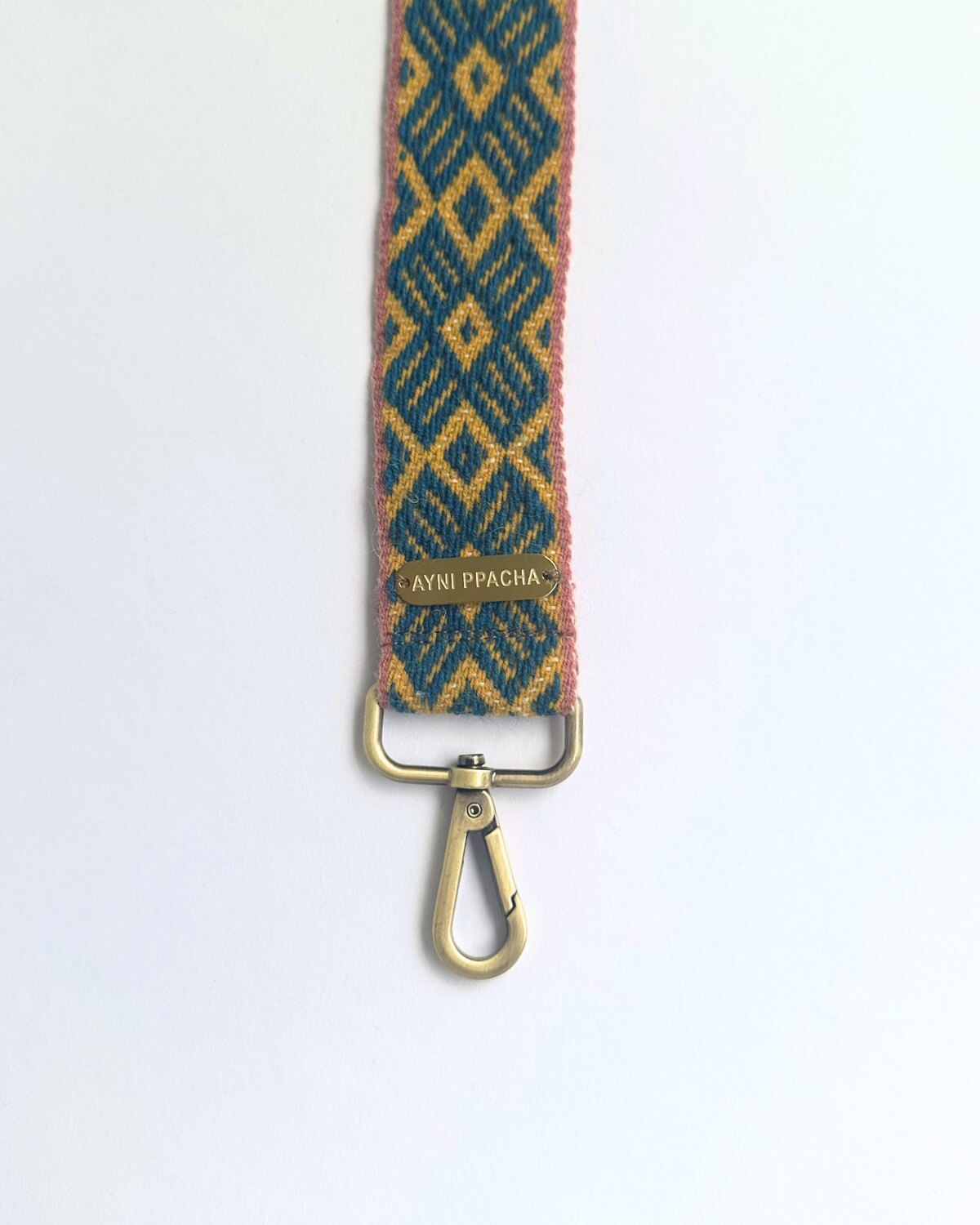 Correa para bolso amarillo y turquesa