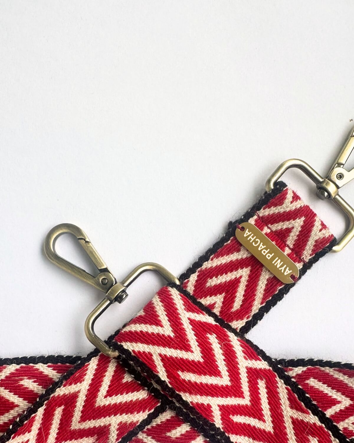 Correa para bolso roja y blanca