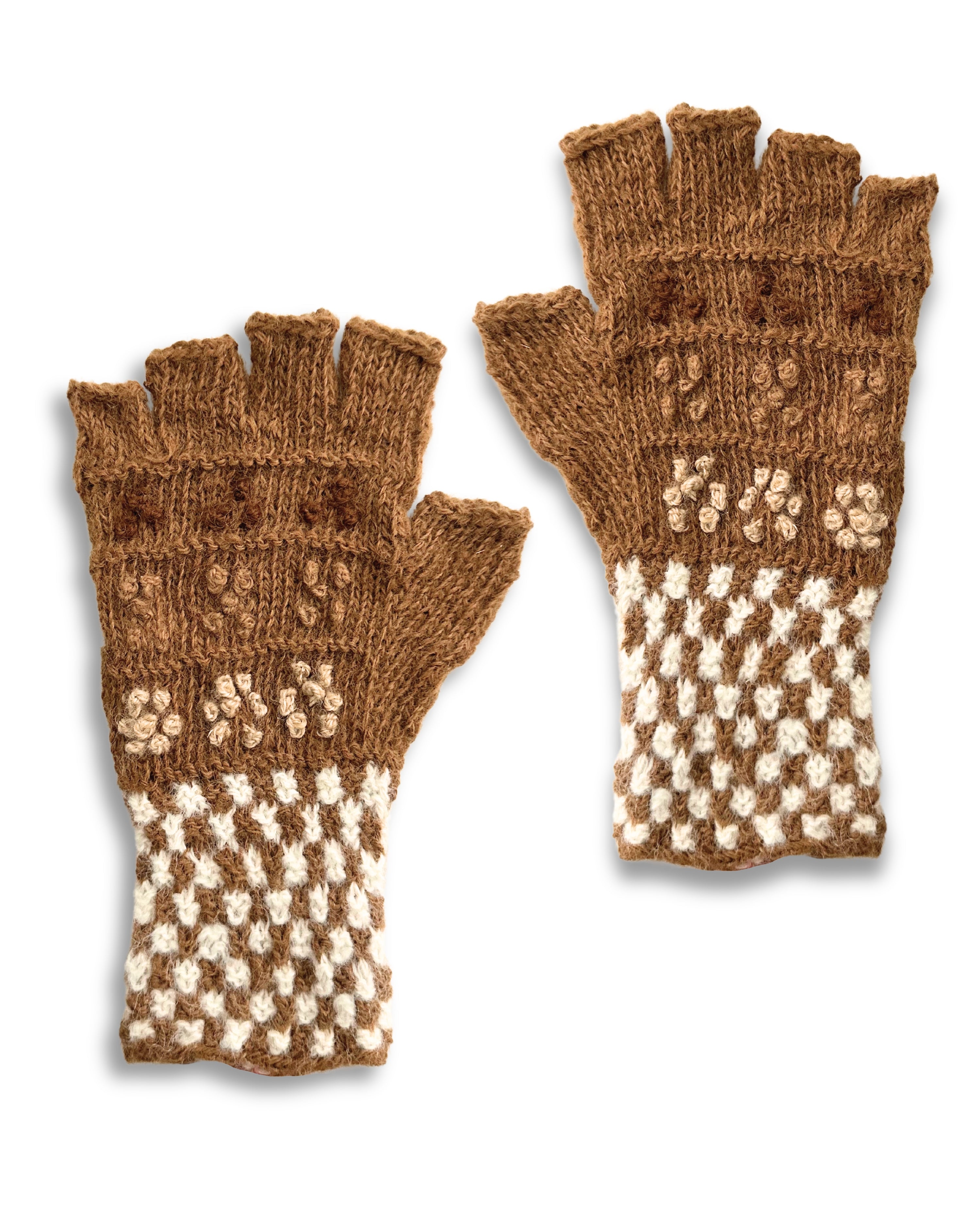 Baby Alpakahandstulpen - Trenzas - Kamelbraun