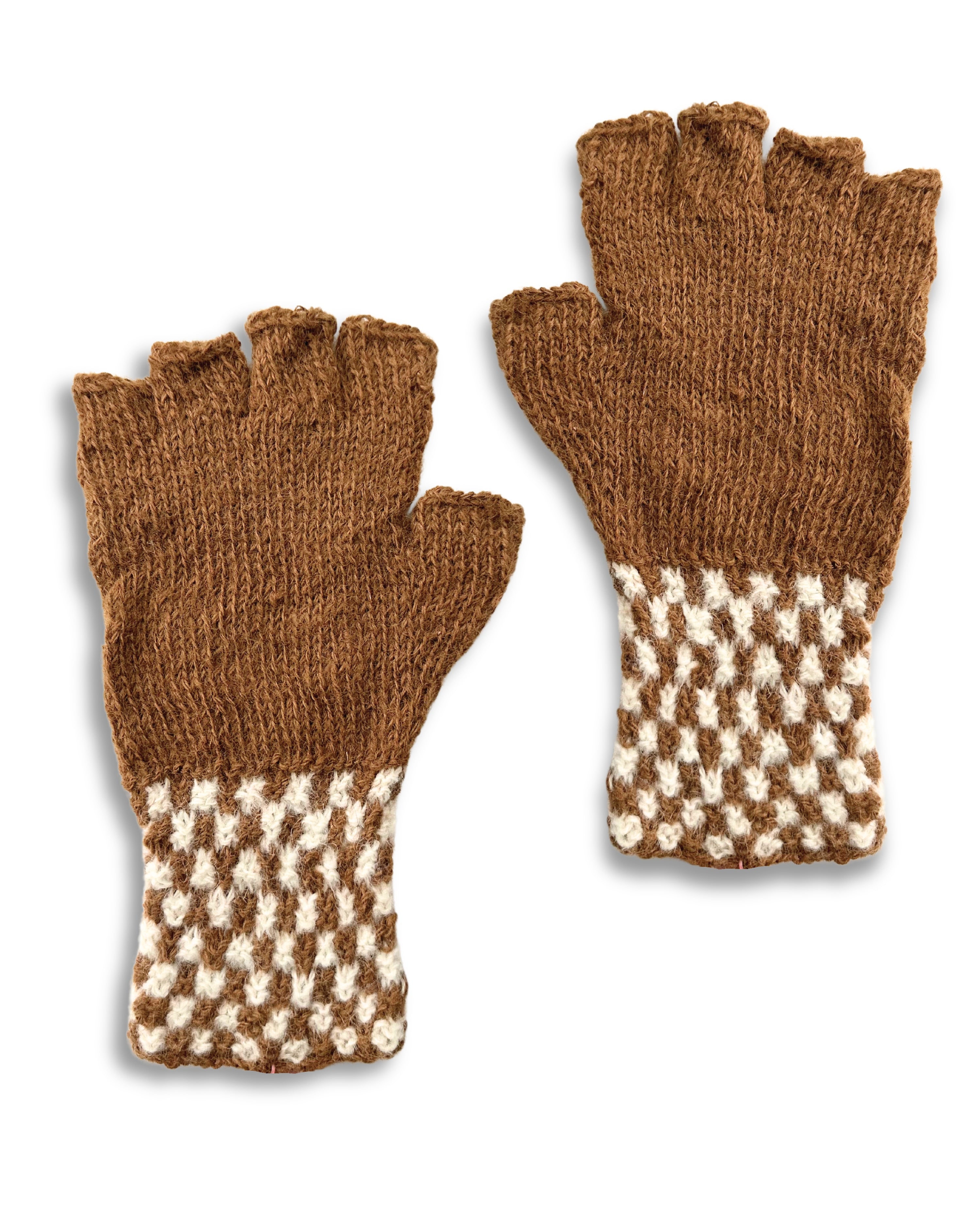 Baby Alpakahandstulpen - Trenzas - Kamelbraun