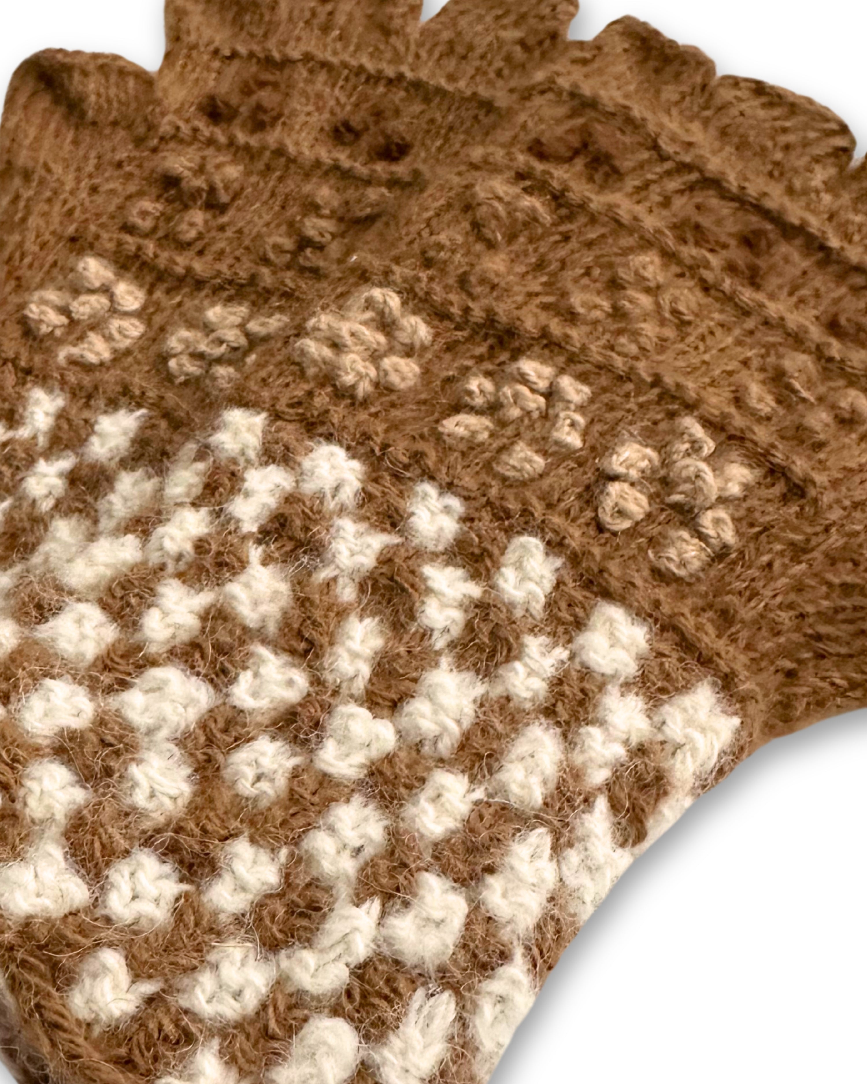 Baby Alpakahandstulpen - Trenzas - Kamelbraun