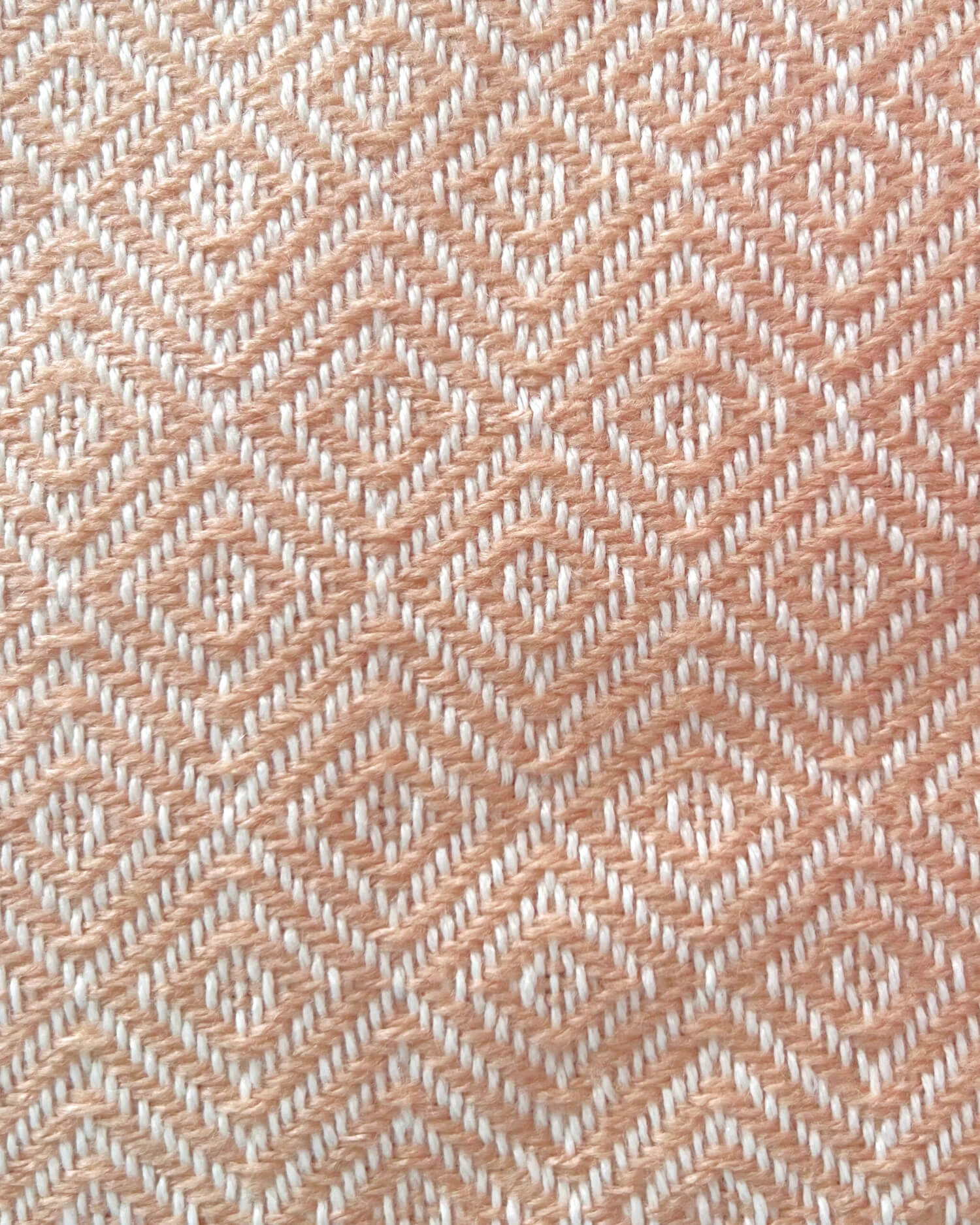 Karierte Plaid Decke / Tagesdecken - Lachs/Weiß