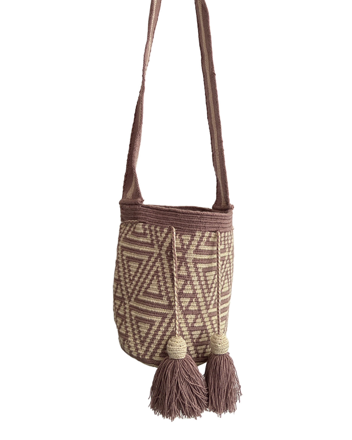 Wayuu Tasche Taupe / Beige - Medium