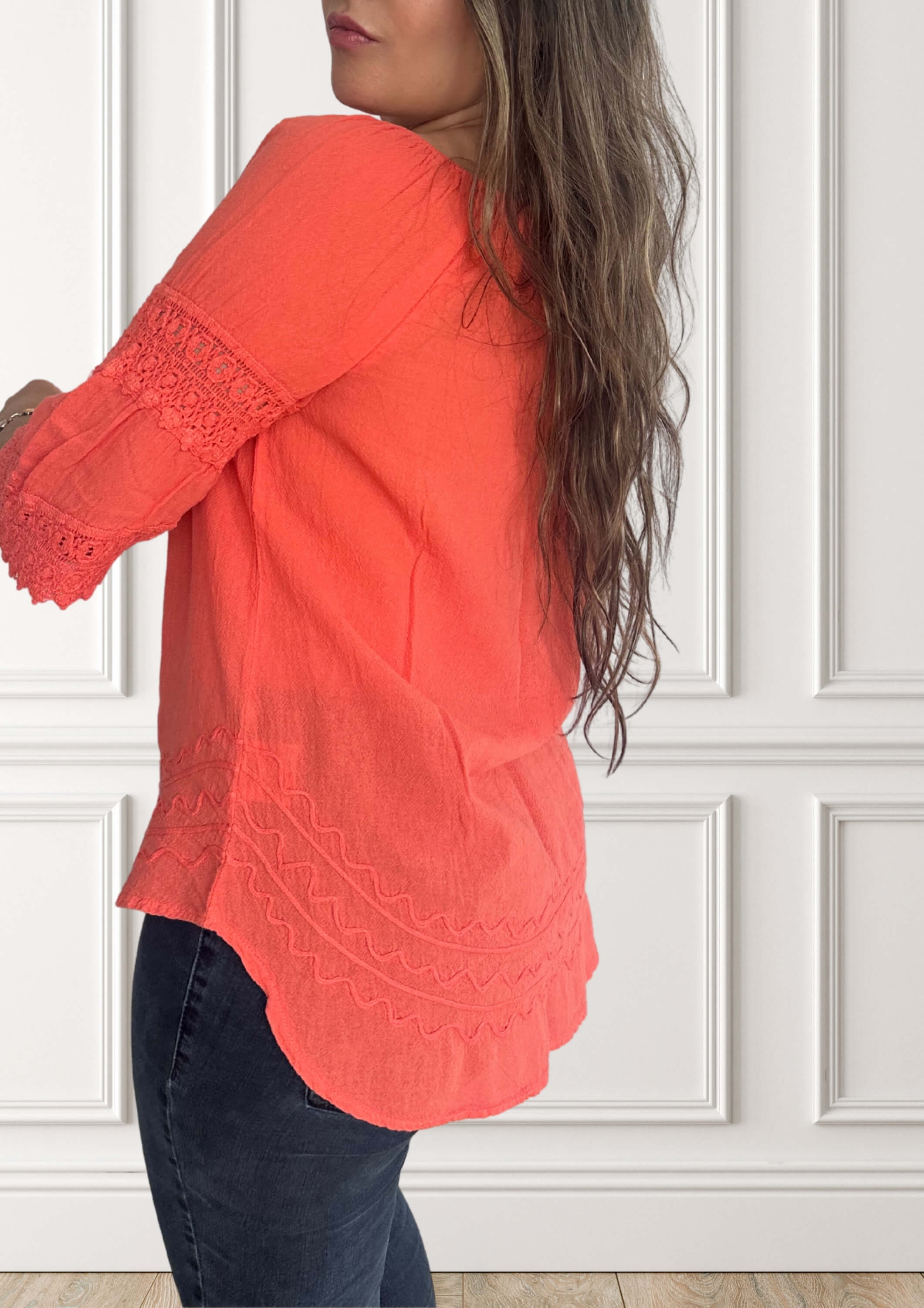 Bluse Lang - Armonía - Korall