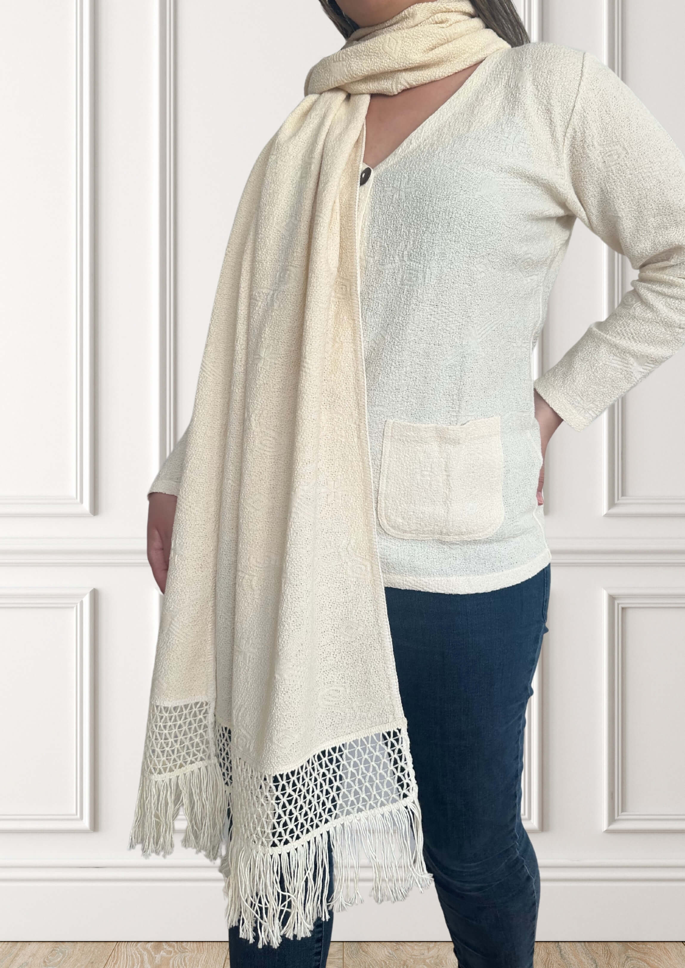 Schal aus Baumwolle Cordial - Beige