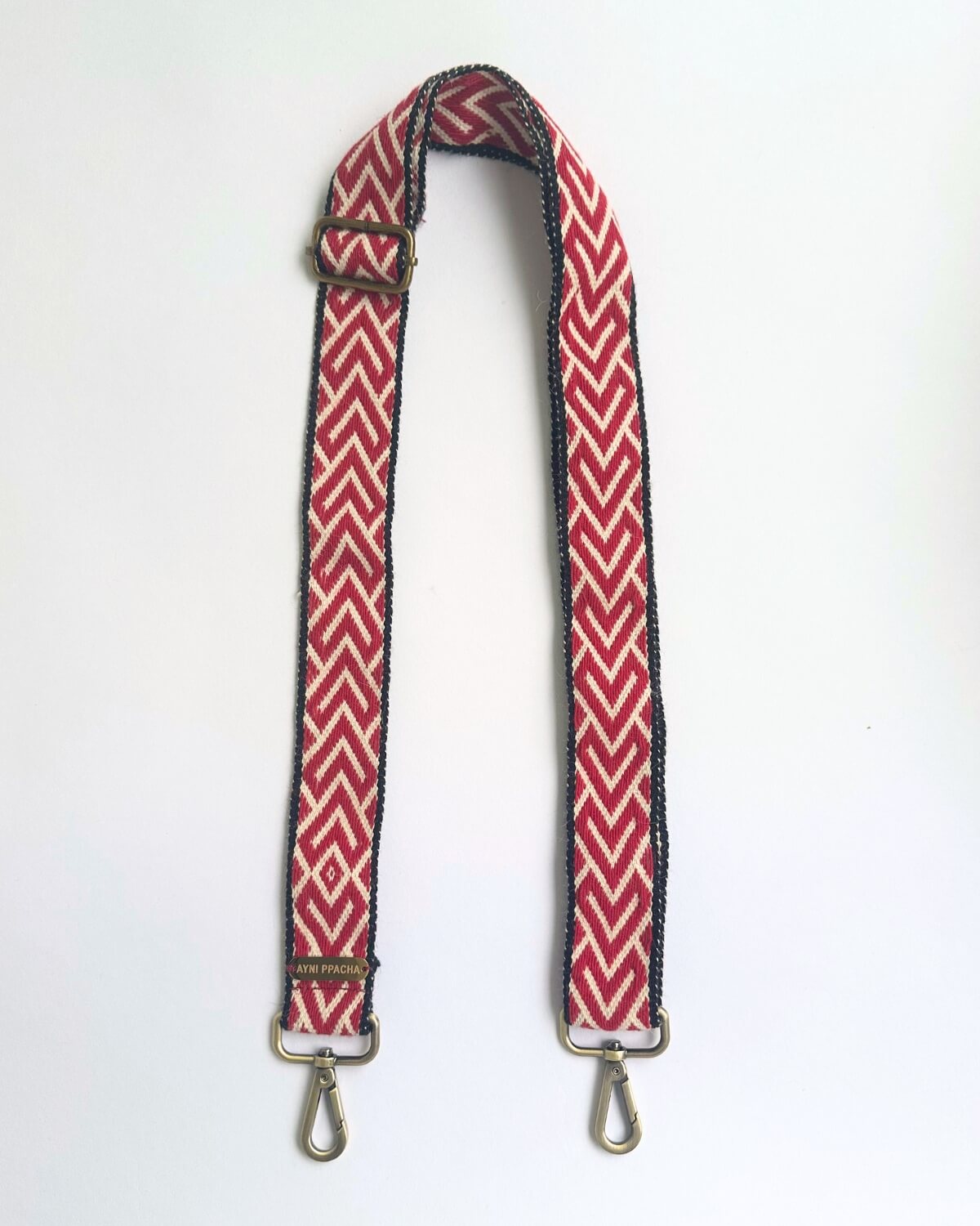 Correa para bolso roja y blanca