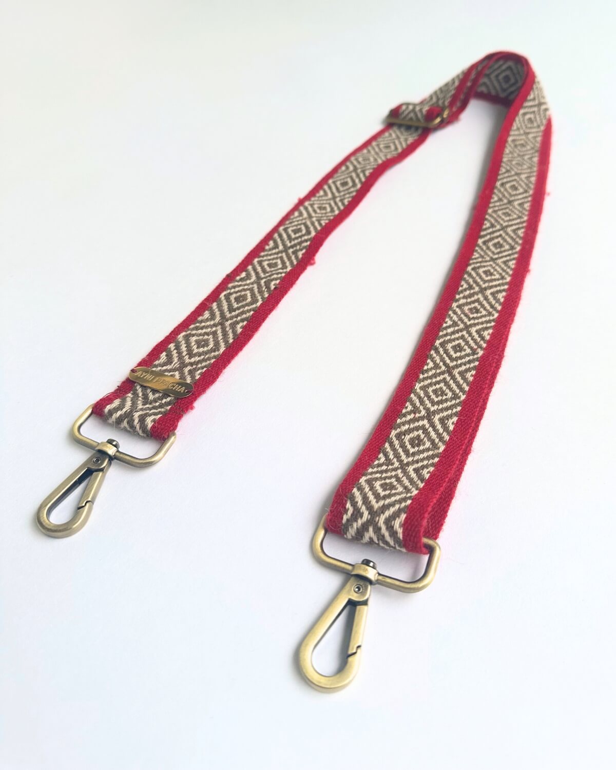 Correa para bolso marrón y roja