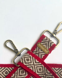 Correa para bolso marrón y roja