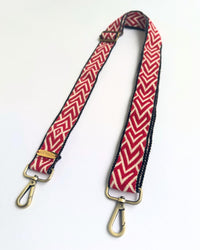 Correa para bolso roja y blanca