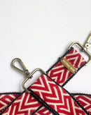 Correa para bolso roja y blanca
