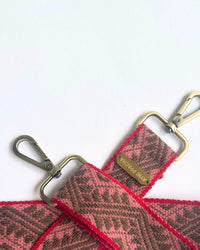 Correa para bolso rosa gris
