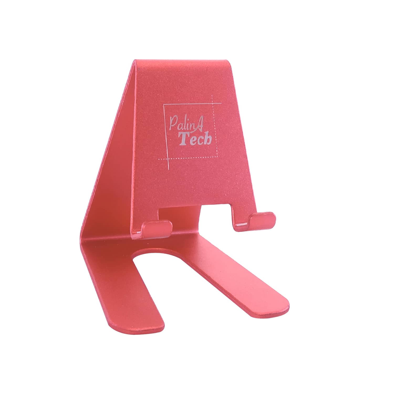 Soporte para móvil o tableta de aluminio, color rojo.