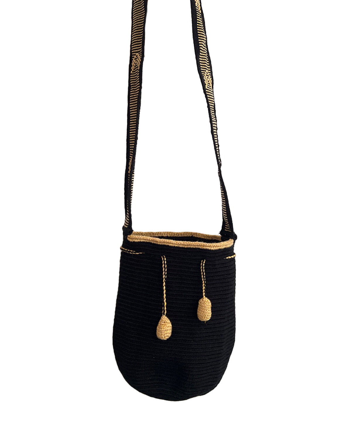 Bolso Wayuu Negro/Dorado - Grande