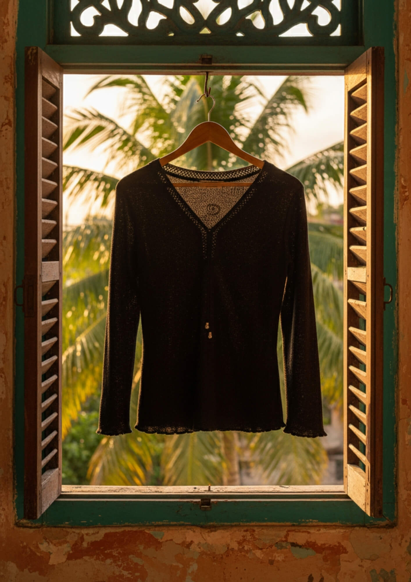 Bluse aus Baumwolle - Duría - Schwarz