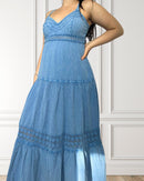 Luftiges Maxikleid - Tevetia - Hellblau