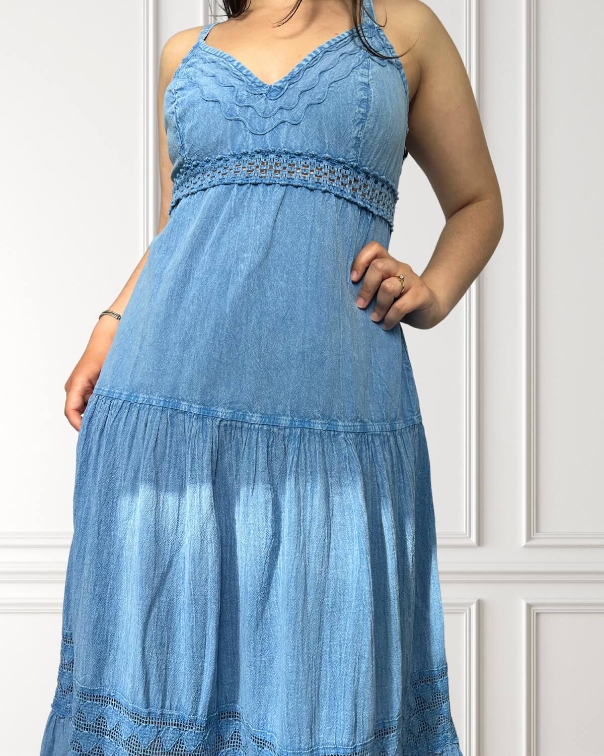 Luftiges Maxikleid - Tevetia - Hellblau