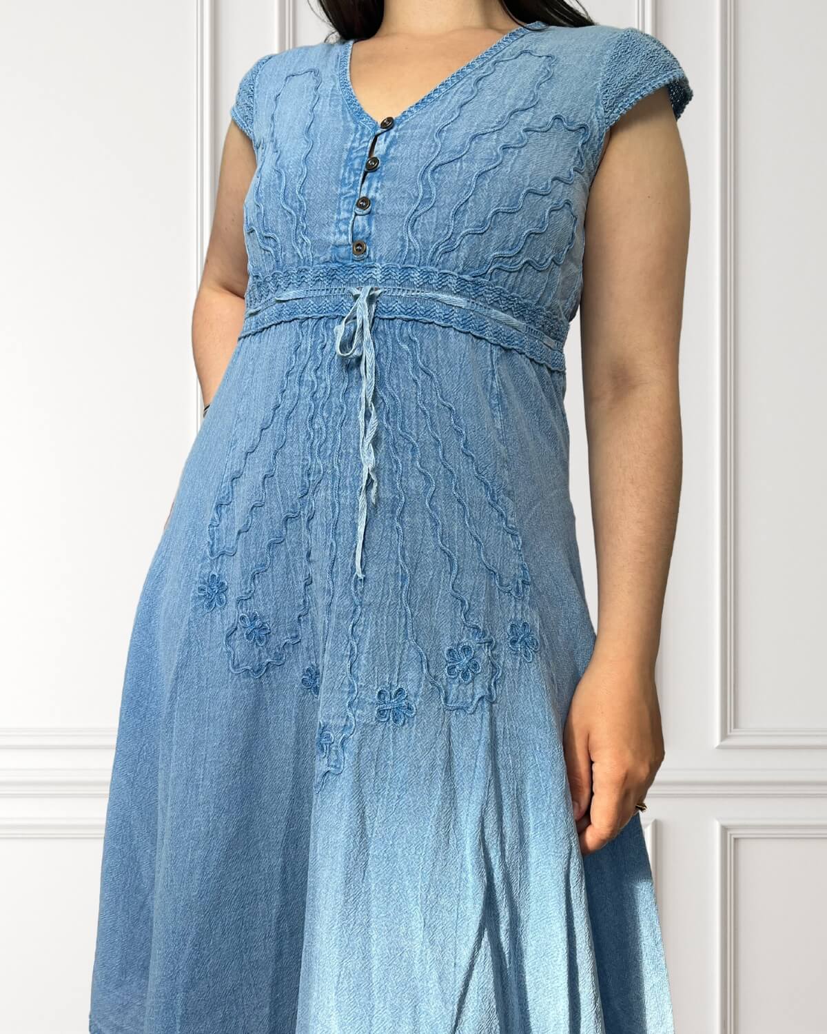 Vestido midi de verano - Chinchin - Azul claro