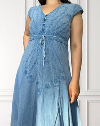 Vestido midi de verano - Chinchin - Azul claro