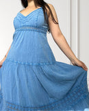 Luftiges Maxikleid - Tevetia - Hellblau