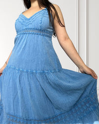 Luftiges Maxikleid - Tevetia - Hellblau