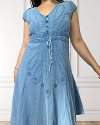 Vestido midi de verano - Chinchin - Azul claro