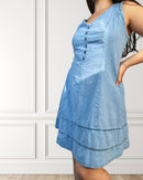 Vestido corto de verano - Ciprés - Azul claro