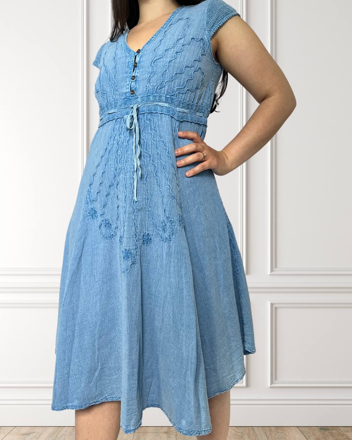 Vestido midi de verano - Chinchin - Azul claro