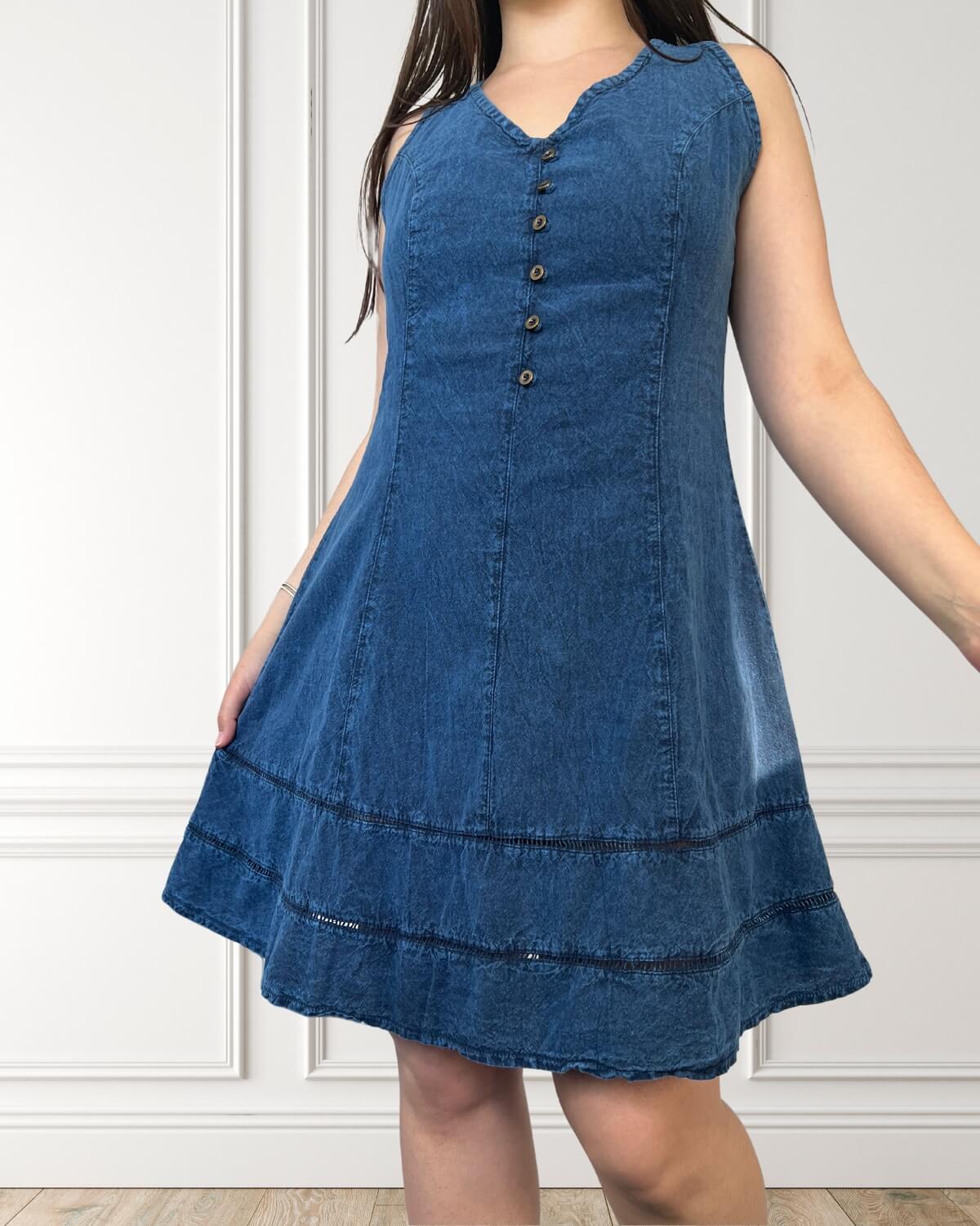 Vestido corto de verano - Ciprés - Azul oscuro