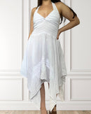 Halterneck tie-front dress - Magnolia - White