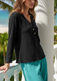 Bluse aus Baumwolle - Duría - Schwarz