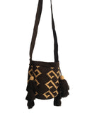 Wayuu Tasche Braun / Gold - Medium