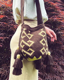 Wayuu Tasche Braun / Gold - Medium