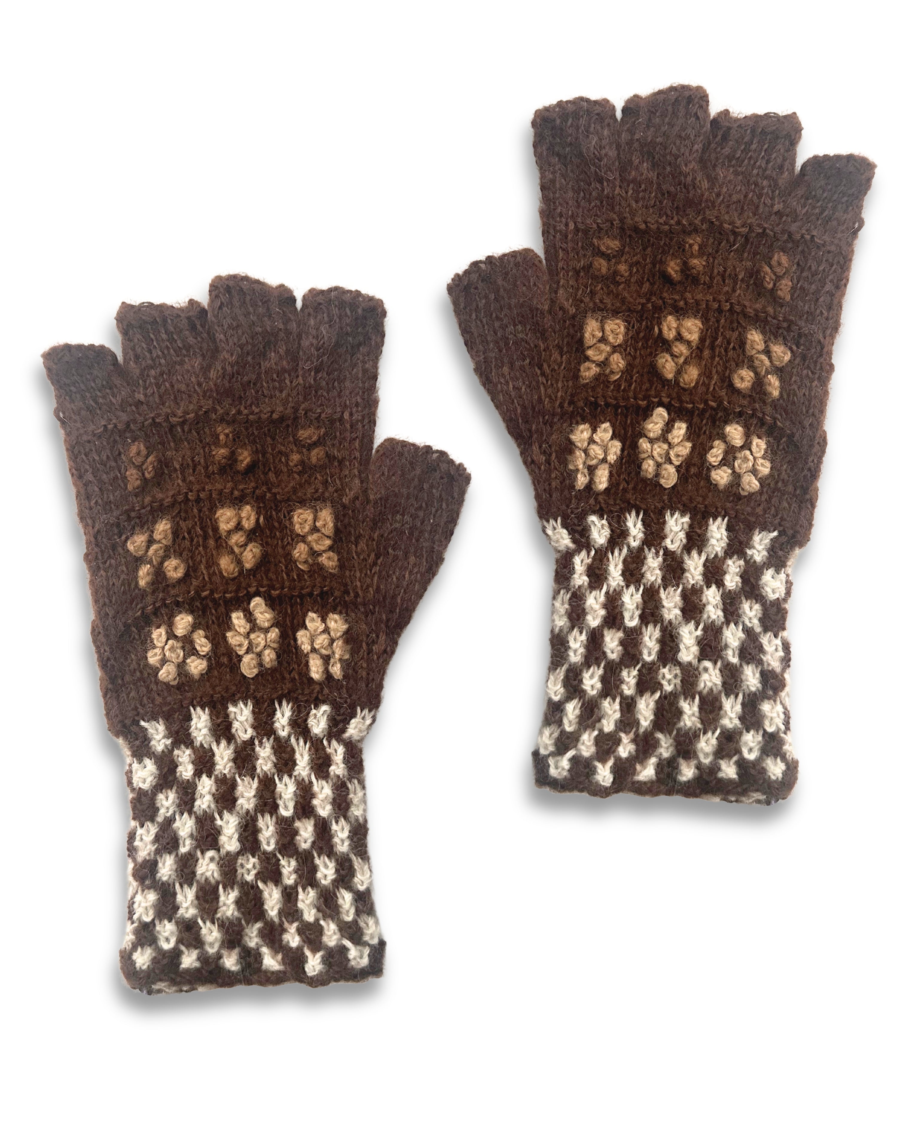 Baby Alpakahandstulpen - Trenzas - Braun