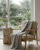 Karierte Plaid Decke / Tagesdecken - Grau/Weiß