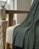 Karierte Plaid Decke / Tagesdecken - Grün/Schwarz