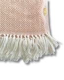 Karierte Plaid Decke / Tagesdecken - Lachs/Weiß