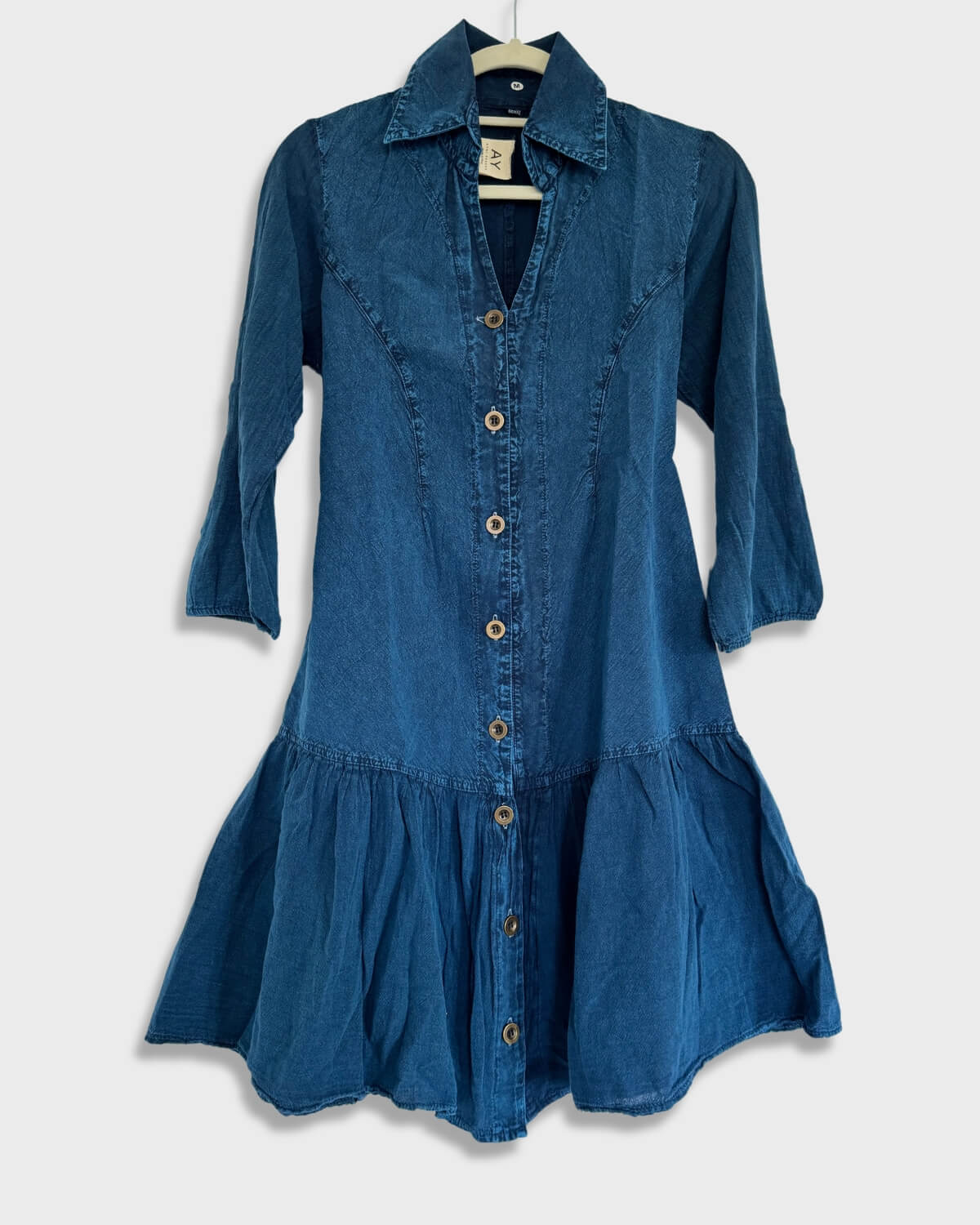 Vestido blusa de manga larga - Henea - Azul