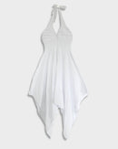 Halterneck tie-front dress - Magnolia - White