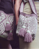 Wayuu Tasche Taupe / Beige - Medium