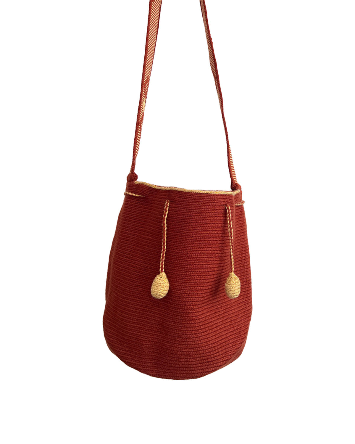 Bolso Wayuu Rojo Óxido/Dorado - Mediano