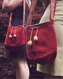 Bolso Wayuu Rojo Óxido/Dorado - Mediano