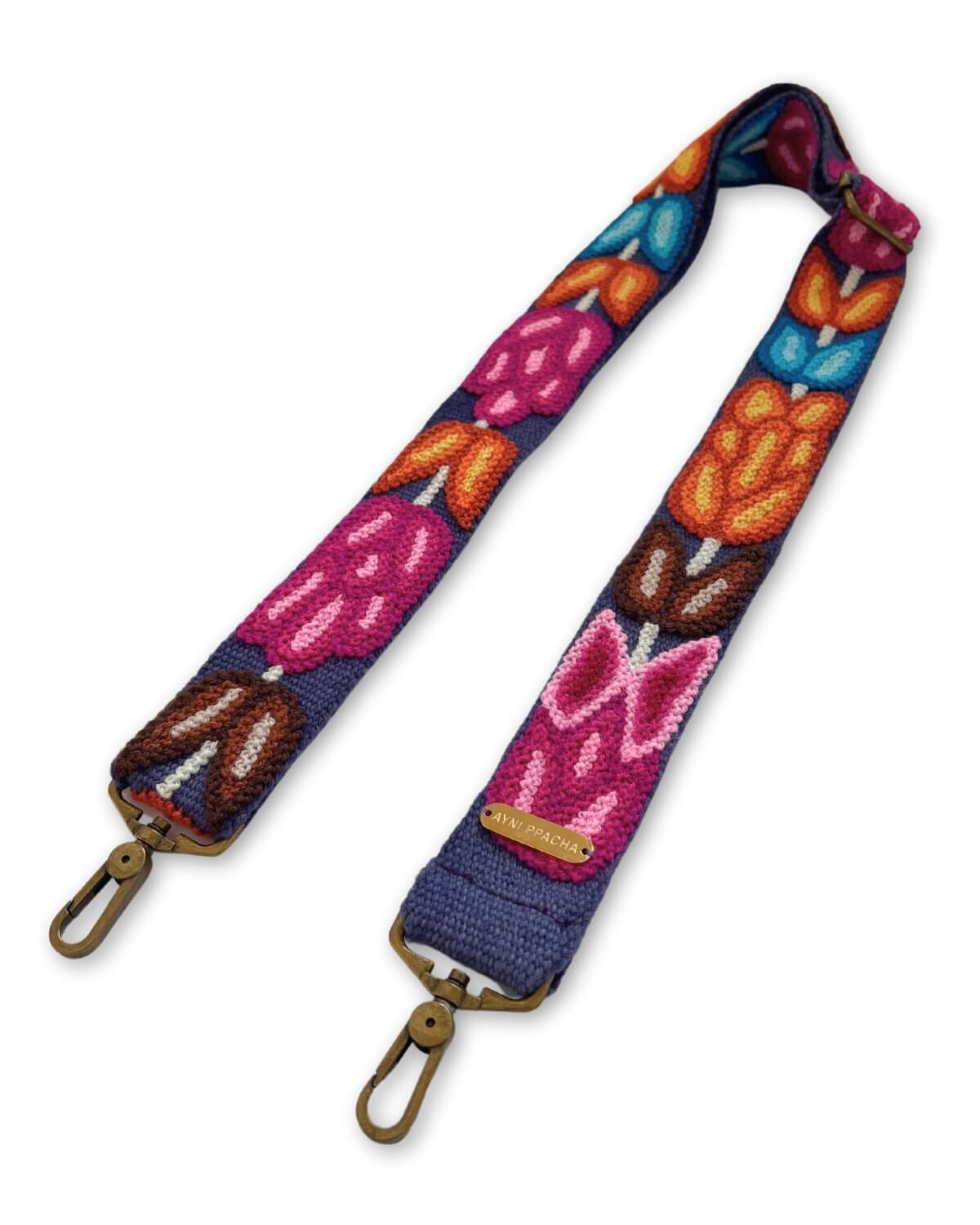 Asa para bolso azul/colorido - Tulipán