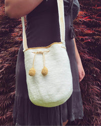 Wayuu Tasche Weiß / Gold - Medium