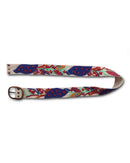 Handgefertigter Ayni Ppacha Gürtel Piri Piri für Damen, in Peru abstrakt aus Wolle bestickt mit buntem Design.