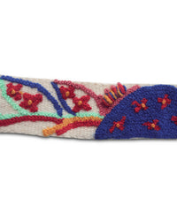 Handgefertigter Ayni Ppacha Gürtel Piri Piri für Damen, in Peru abstrakt aus Wolle bestickt mit buntem Design.