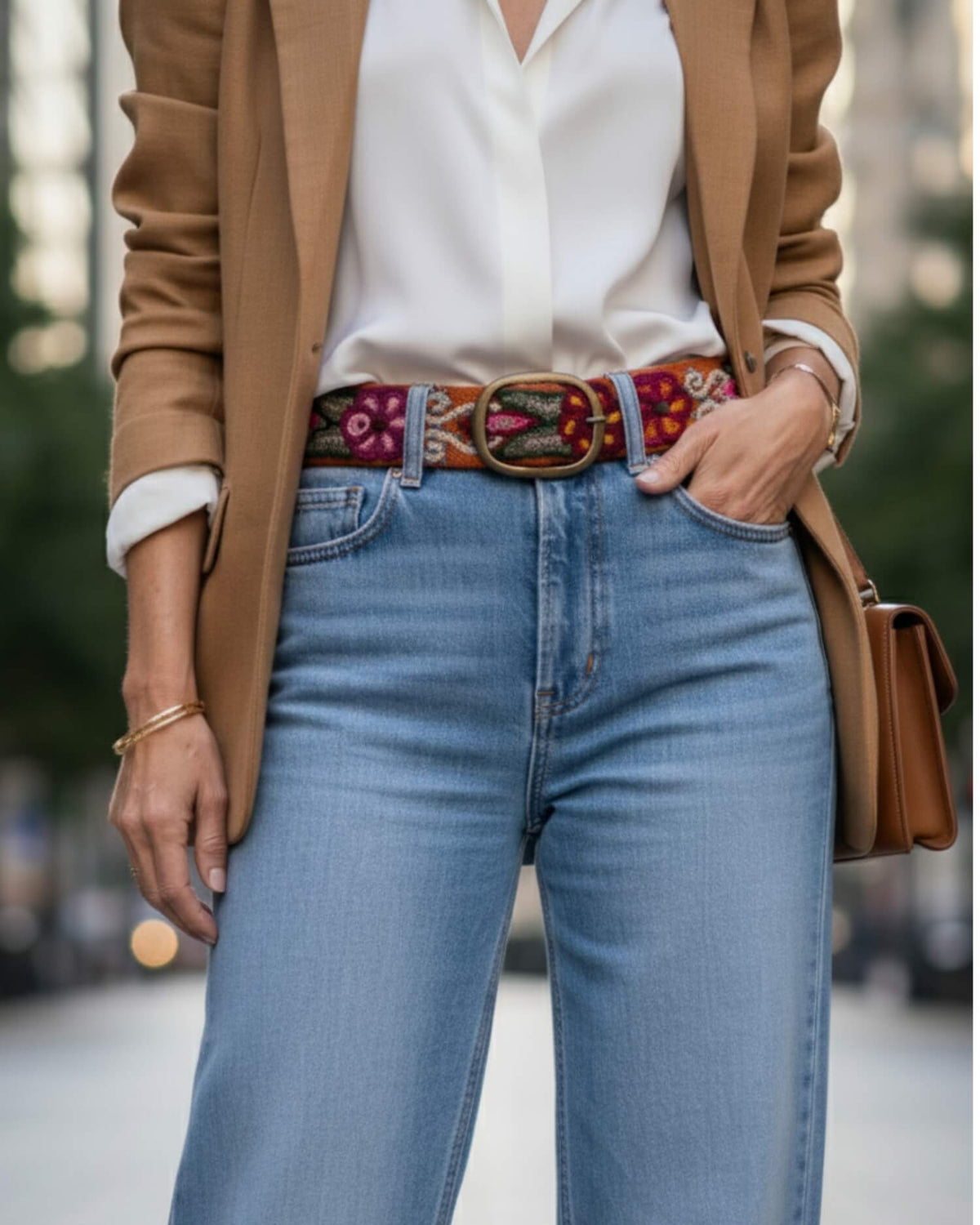 Bestickter Gürtel - Ponsetia