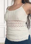 Top de espagueti sin teñir - Maravilla - Beige