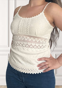 Top de espagueti sin teñir - Maravilla - Beige