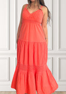 Airy maxi dress - Tevetia - coral