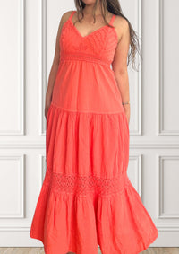 Airy maxi dress - Tevetia - coral
